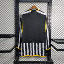 CAMISA MANGA LONGA DO JUVENTUS  23/24 BRANCO, PRETO E AMARELO
