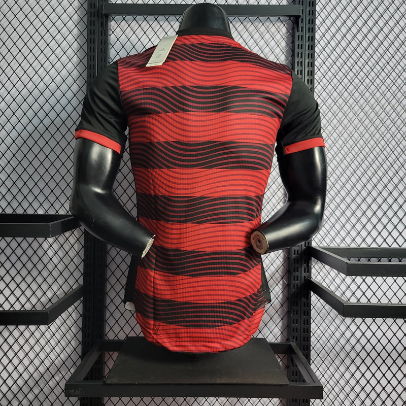 CAMISA VERSÃO PLAYER DO FLAMENGO 22/23 VERMELHO E PRETO 2