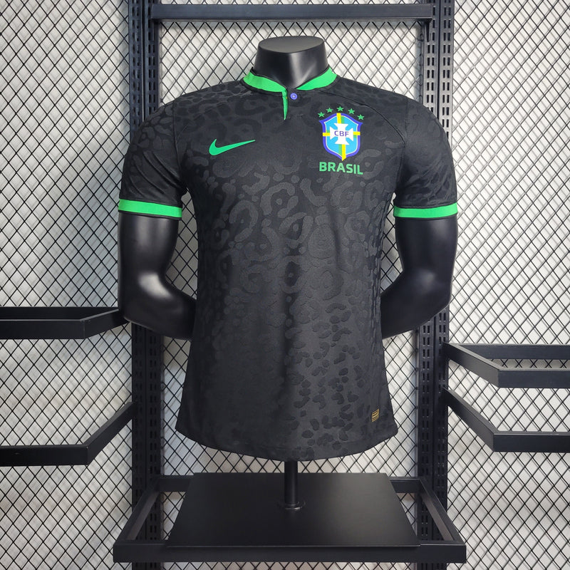 CAMISA VERSÃO PLAYER DA SELEÇÃO DO BRASIL 22/23 LEOPARD BLACK