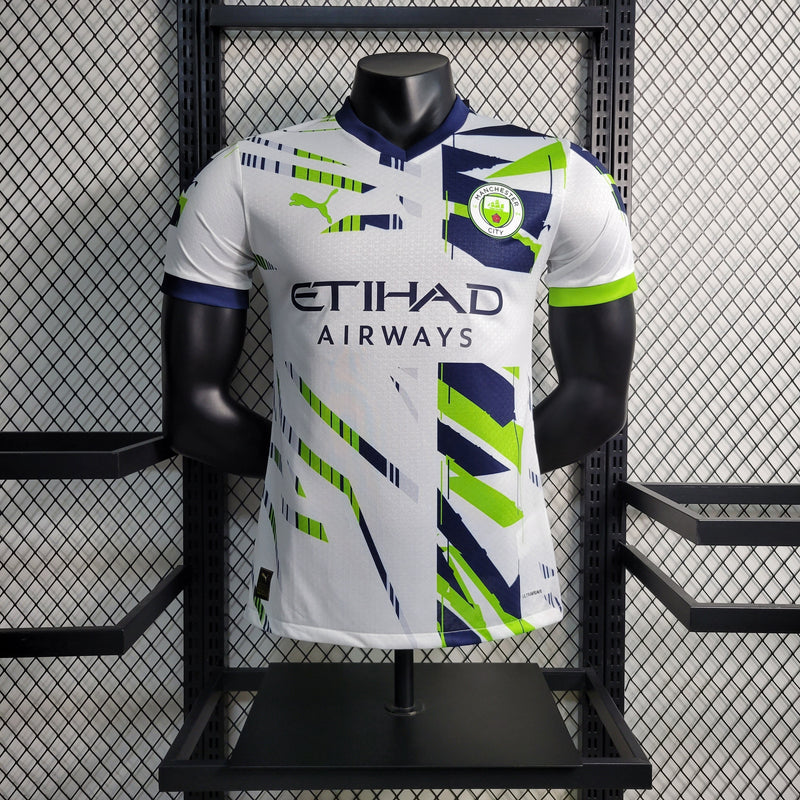 CAMISA VERSÃO PLAYER DO MANCHESTER CITY 23/24 BRANCO EDIÇÃO ESPECIAL