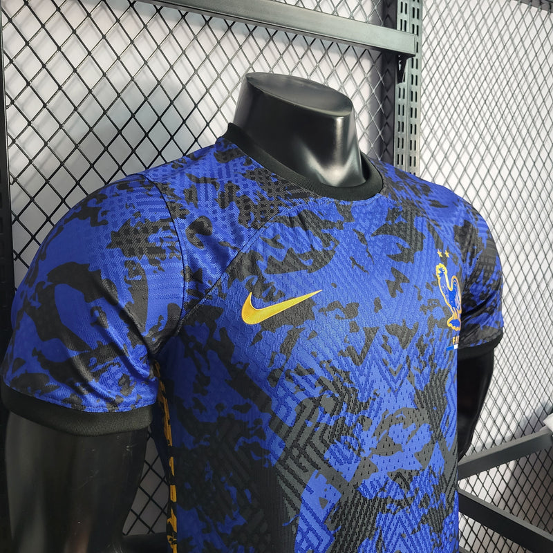 CAMISA VERSÃO PLAYER DA SELEÇÃO DA FRANÇA 22/23 AZUL TREINO