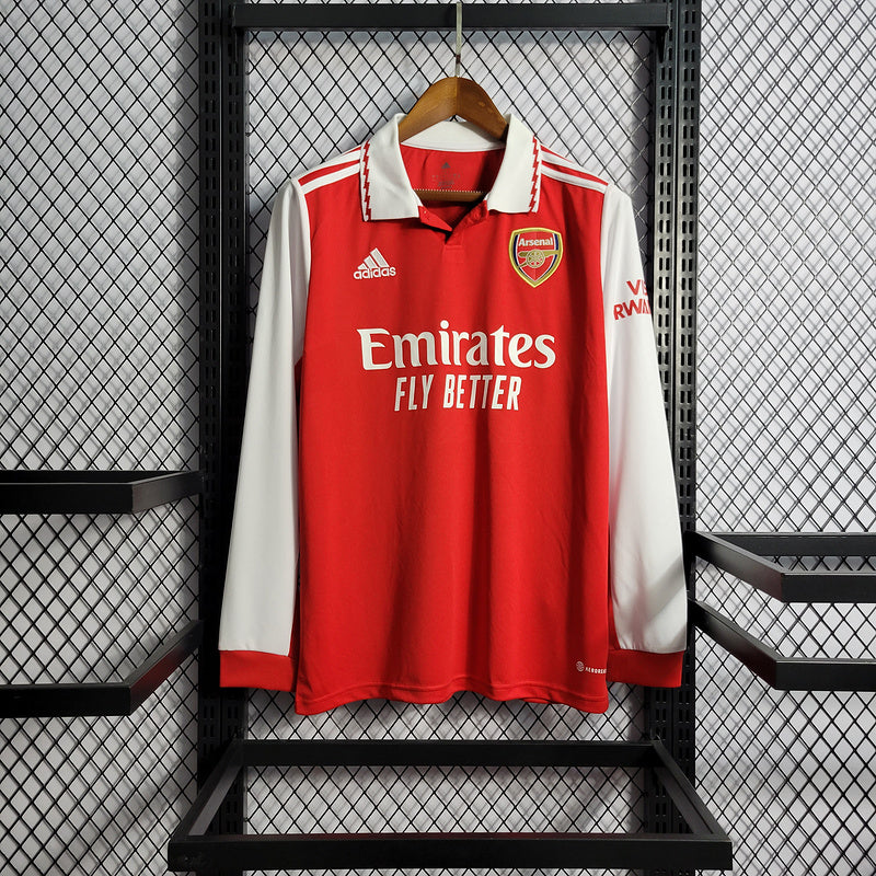 CAMISA MANGA LONGA DO ARSENAL  23/24 VERMELHO E BRANCO