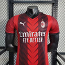 CAMISA VERSÃO PLAYER DO MILAN 23/24 VERMELHO E PRETO