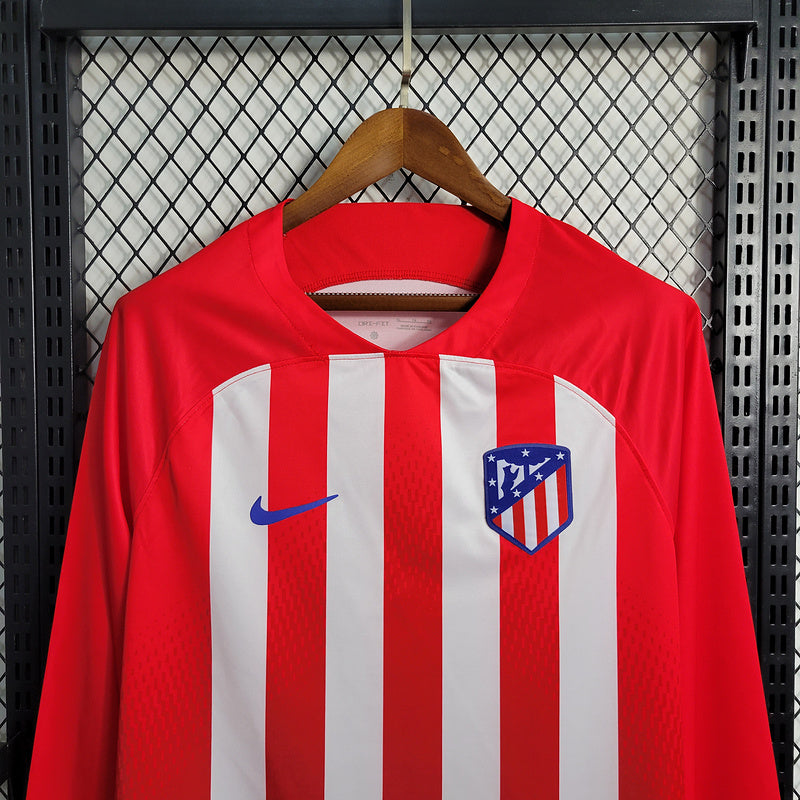 CAMISA MANGA LONGA DO ATLETICO DE MADRID  23/24 VERMELHO E BRANCO