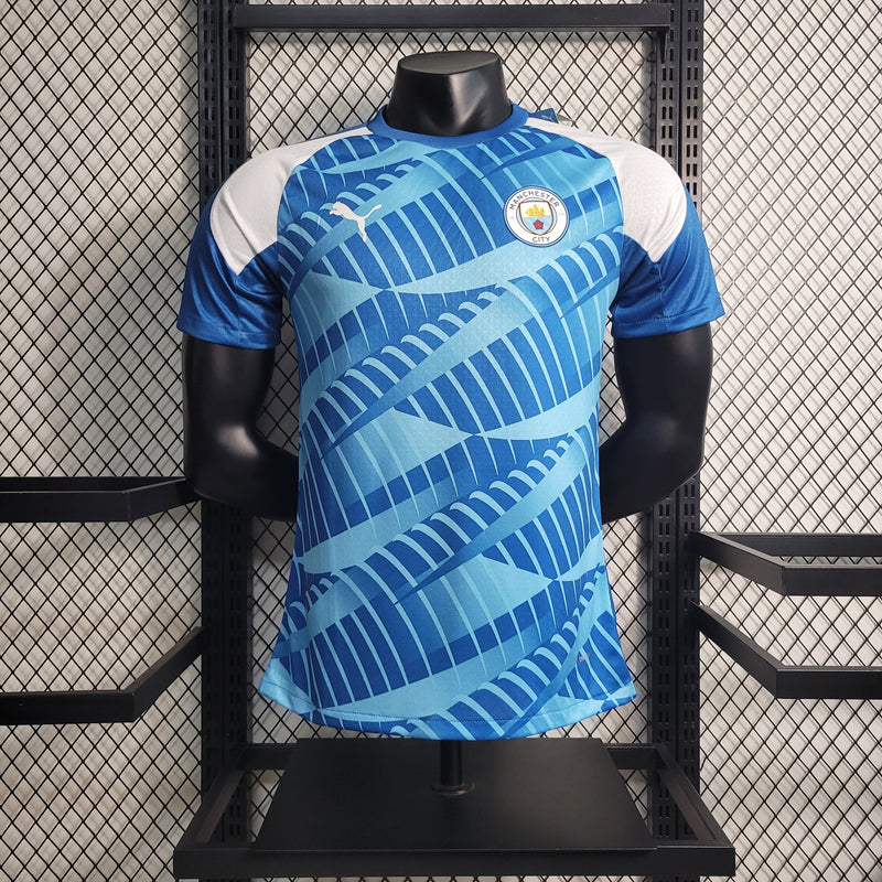CAMISA VERSÃO PLAYER DO MANCHESTER CITY 23/24 AZUL TREINO