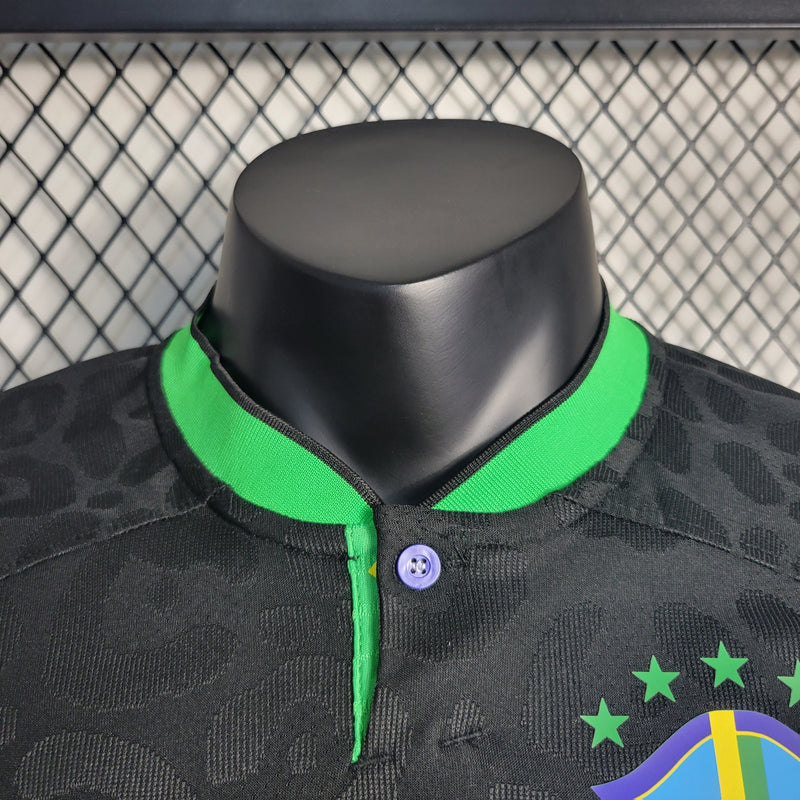 CAMISA VERSÃO PLAYER DA SELEÇÃO DO BRASIL 22/23 LEOPARD BLACK