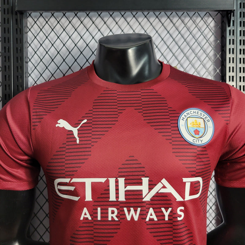 CAMISA VERSÃO PLAYER DO MANCHESTER CITY 23/24 RED GOLEIRO