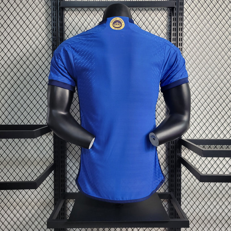 CAMISA VERSÃO PLAYER DO CRUZEIRO 23/24 AZUL COMEMORATIVA
