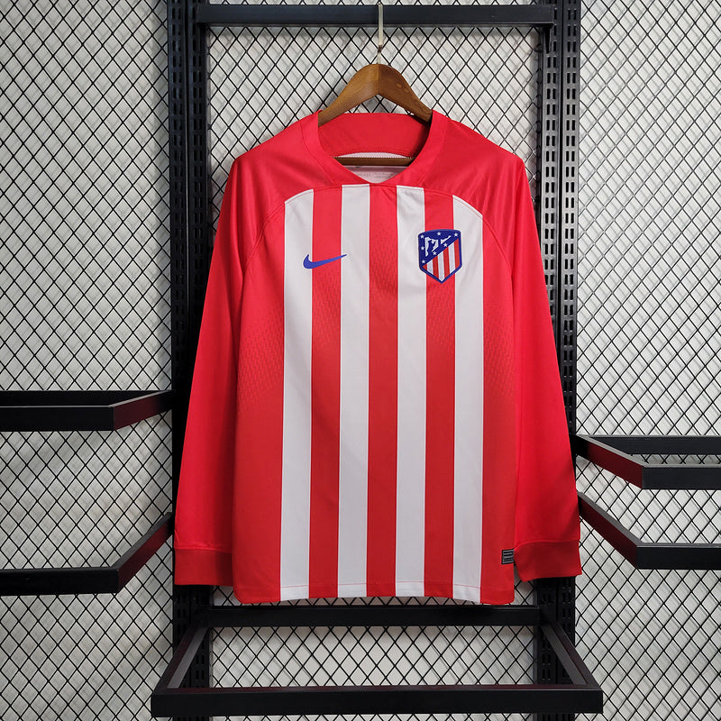 CAMISA MANGA LONGA DO ATLETICO DE MADRID  23/24 VERMELHO E BRANCO