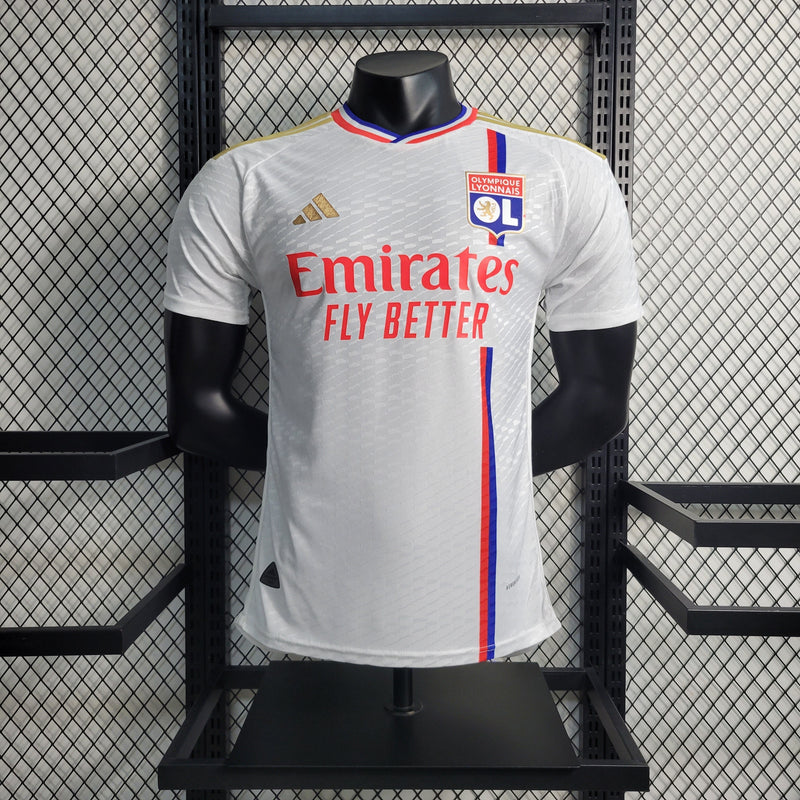 CAMISA VERSÃO PLAYER DO LYON 22/23 BRANCO E VERMELHO