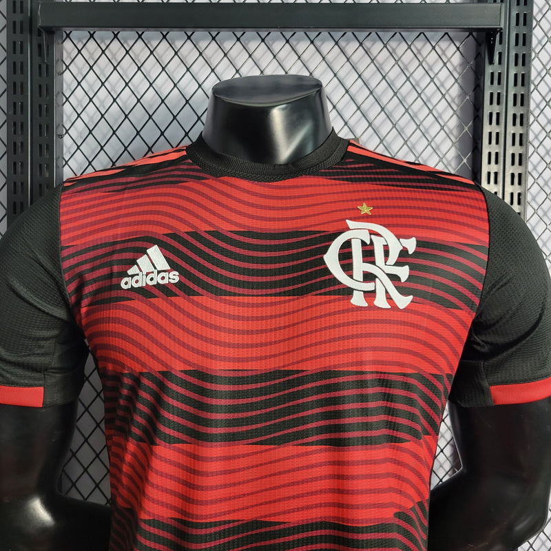 CAMISA VERSÃO PLAYER DO FLAMENGO 22/23 VERMELHO E PRETO 2